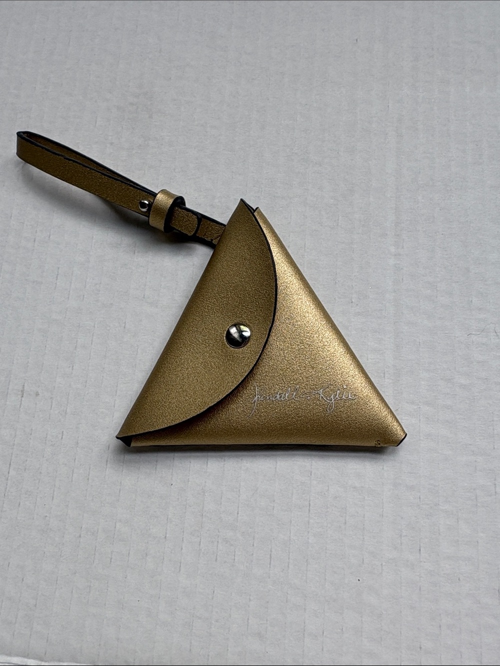 Kendall & Kylie Metallic Gold Triangle Wristlet Coin Pouch